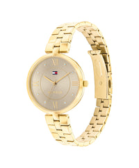 Tommy Hilfiger Ella Ionic Plated Thin Gold Steel Grey Dial Ladies Watch 1782685 Tommy Hilfiger