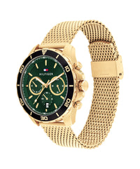 Tommy Hilfiger Jordan Ionic Plated Thin Gold Steel Green Dial Men's Watch 1792093 Tommy Hilfiger