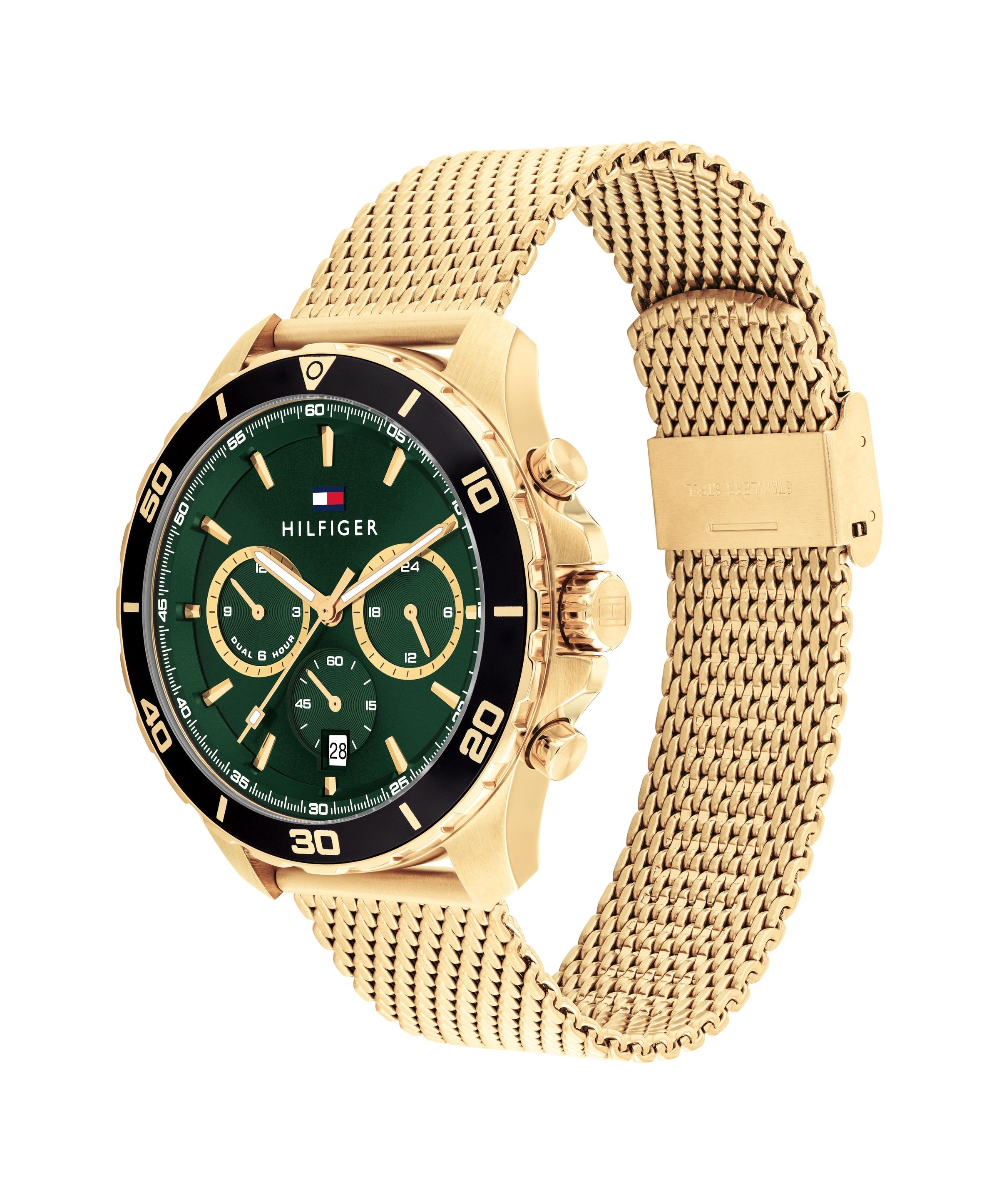 Tommy Hilfiger Jordan Ionic Plated Thin Gold Steel Green Dial Men's Watch 1792093 Tommy Hilfiger