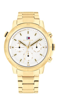 Tommy Hilfiger Troy Ionic Plated Thin Gold Steel White Dial Men's Watch 1792127 Tommy Hilfiger
