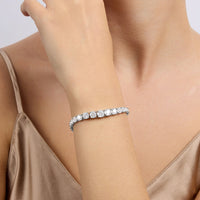 18.4cm Sterling Silver Tennis Bracelet with Cubic Zirconia Bracelets Bevilles