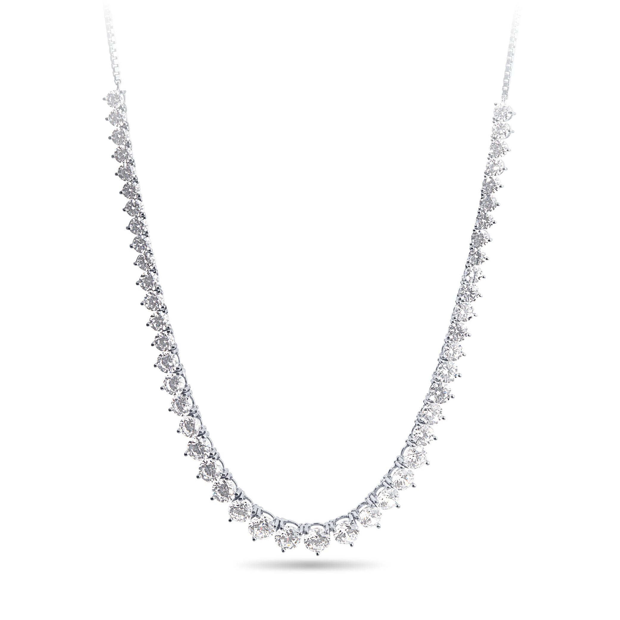 75cm Tennis Bolo Necklace with Cubic Zirconia in Sterling Silver Necklaces Bevilles