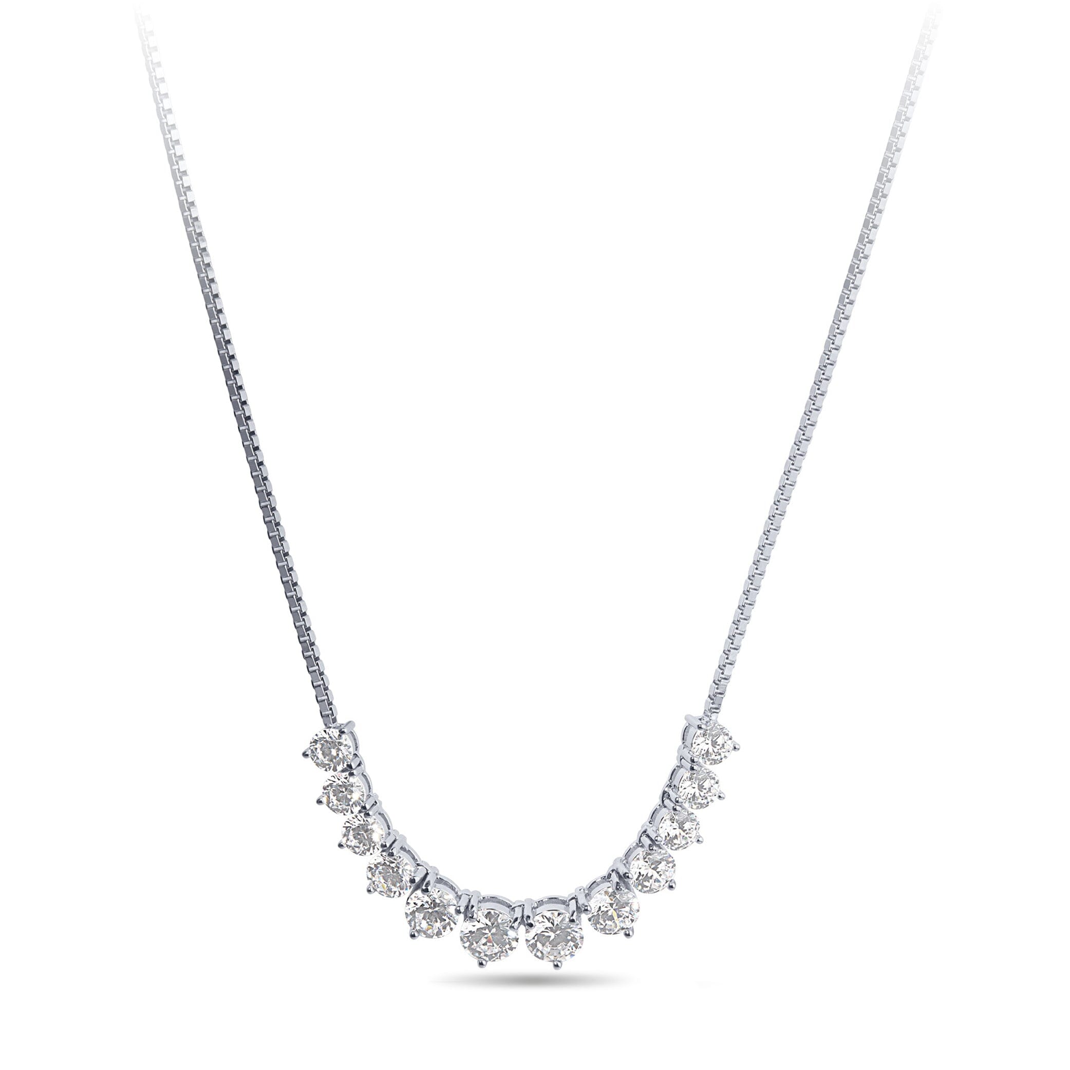 65cm Tennis Bolo Necklace with Cubic Zirconia in Sterling Silver Necklaces Bevilles