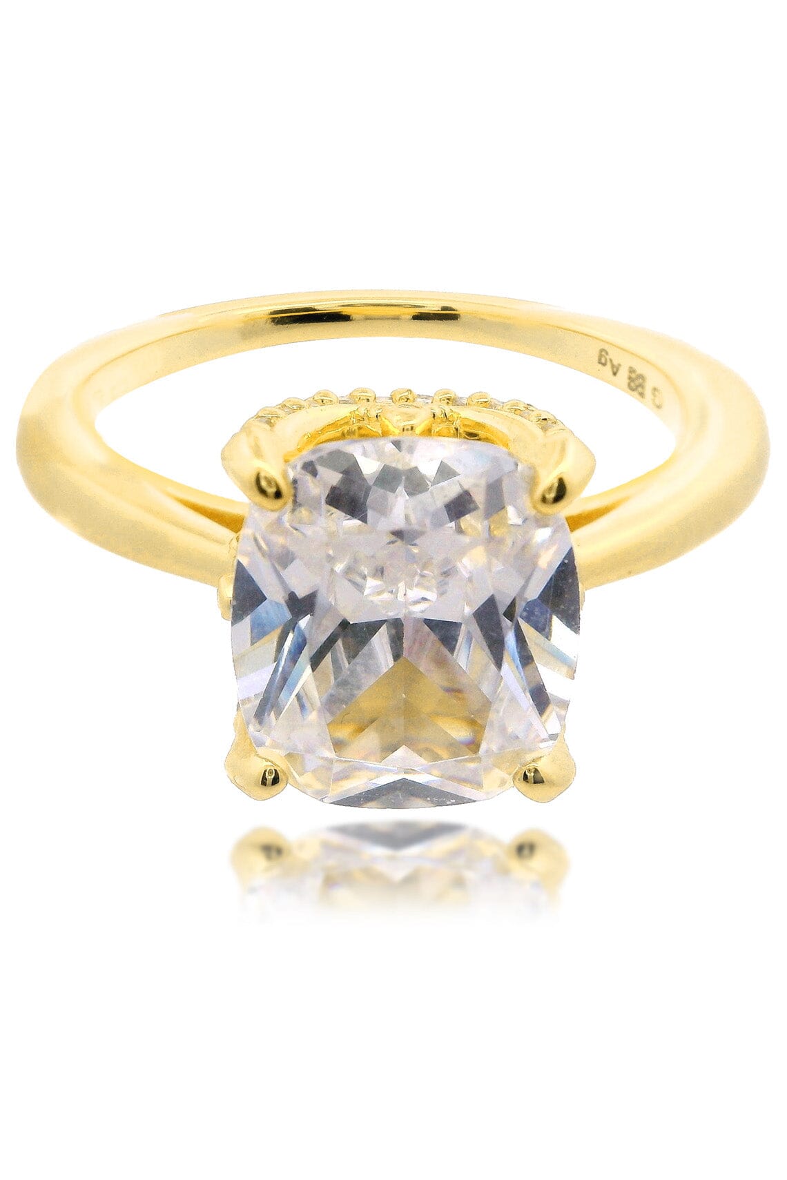 SYDNEY SOIRÉE ELAINE CUSHION CUT RING GOLD Bevilles Jewellers