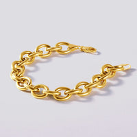 9ct Yellow Gold Silver Infused Large Open Link Bracelet Bevilles Jewellers