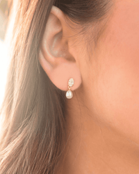 OCEANS WHITSUNDAYS FRESHWATER PEARL EARRINGS GOLD Bevilles Jewellers