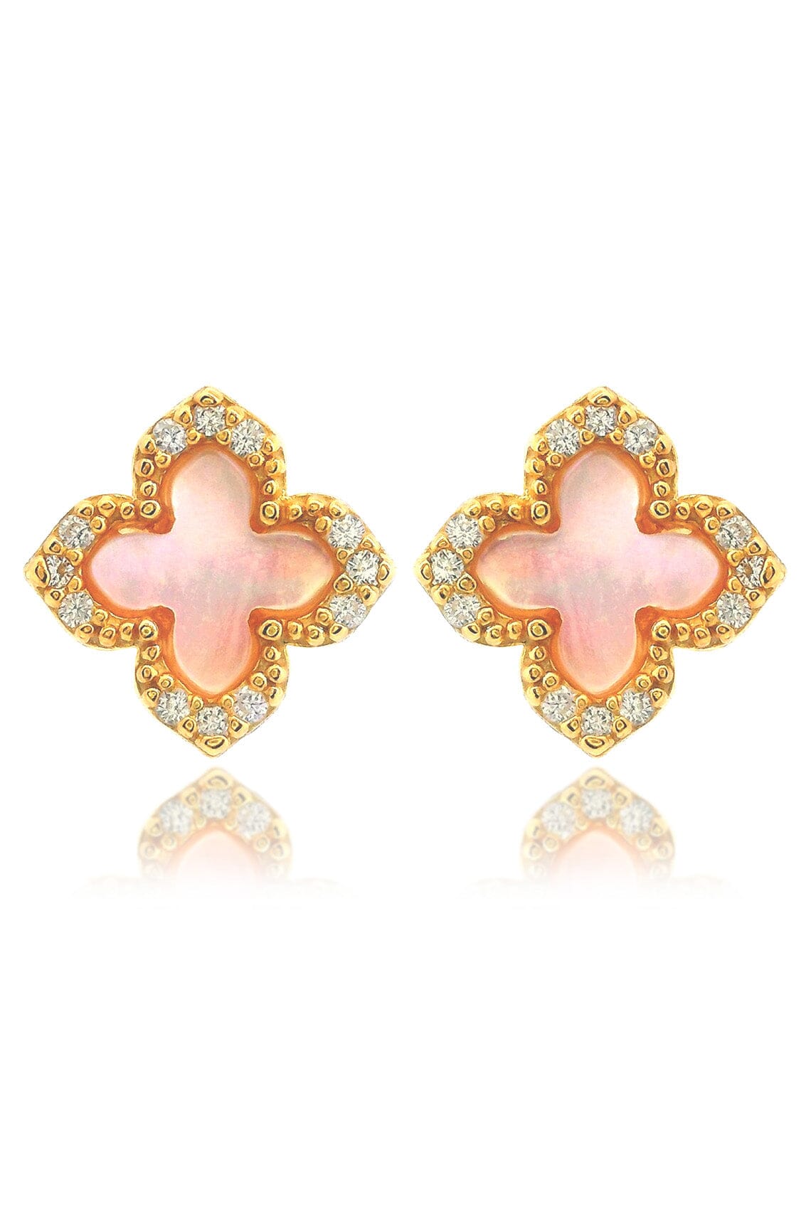 SYDNEY SOIRÉE FAIRWATER MOTHER OF PEARL STUD EARRINGS GOLD Bevilles Jewellers