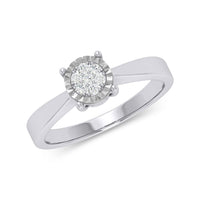 Brilliant Illusion Miracle Ring with 0.10ct of Diamonds in 9ct White Gold Rings Bevilles
