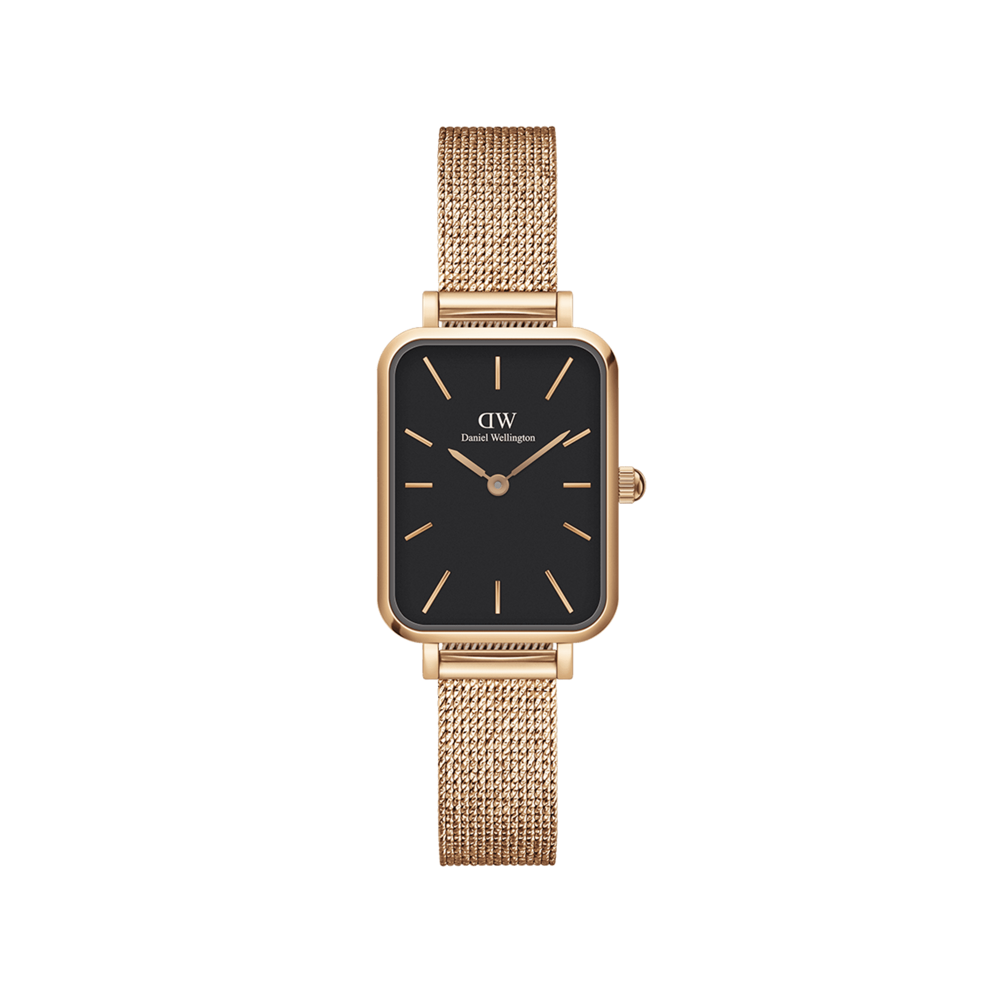 Daniel Wellington Quadro 20X26 Pressed Melrose Rose Gold & Black Watch Watches Daniel Wellington