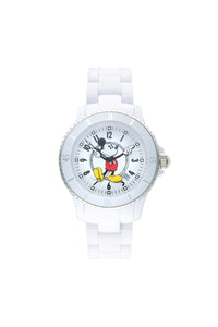 Disney Mickey Sports 40mm White Dial White Stainless Steel Watch Watches Disney