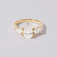 3 Stone Pear Ring with 2.00ct of Laboratory Grown Diamonds in 9ct Yellow Gold Rings Bevilles