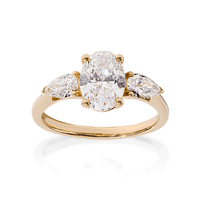 3 Stone Oval Ring with 2.00ct of Laboratory Grown Diamonds in 9ct Yellow Gold Rings Bevilles