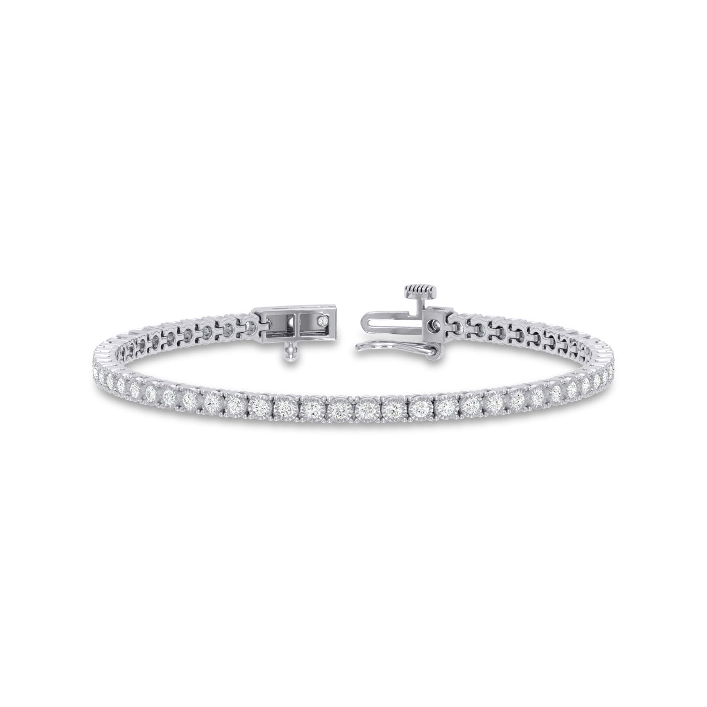 Tennis Bracelet with 1.50ct of Diamonds in 9ct White Gold Bracelets Bevilles