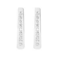 Channel Hoop Earrings with 1/2ct of Laboratory Grown Diamonds in Rhodium Plated Sterling Silver Earrings Bevilles