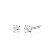 Solitaire Stud Earrings with 0.15ct of Laboratory Grown Diamonds in Sterling Silver and Platinum Earrings Bevilles
