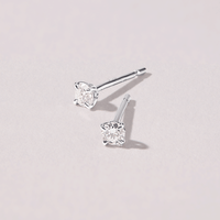 Solitaire Stud Earrings with 0.15ct of Laboratory Grown Diamonds in Sterling Silver and Platinum Earrings Bevilles
