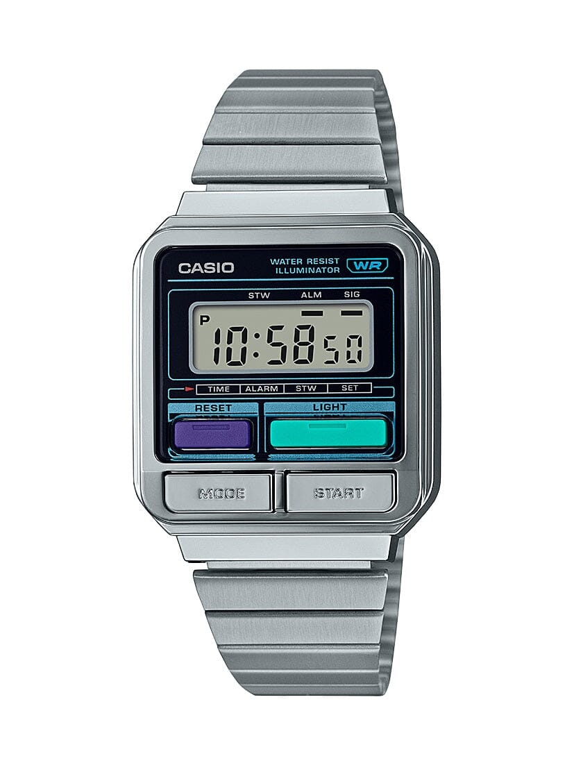 Casio Vintage Silver Men's Digital Watch A120WE-1A Watches Casio