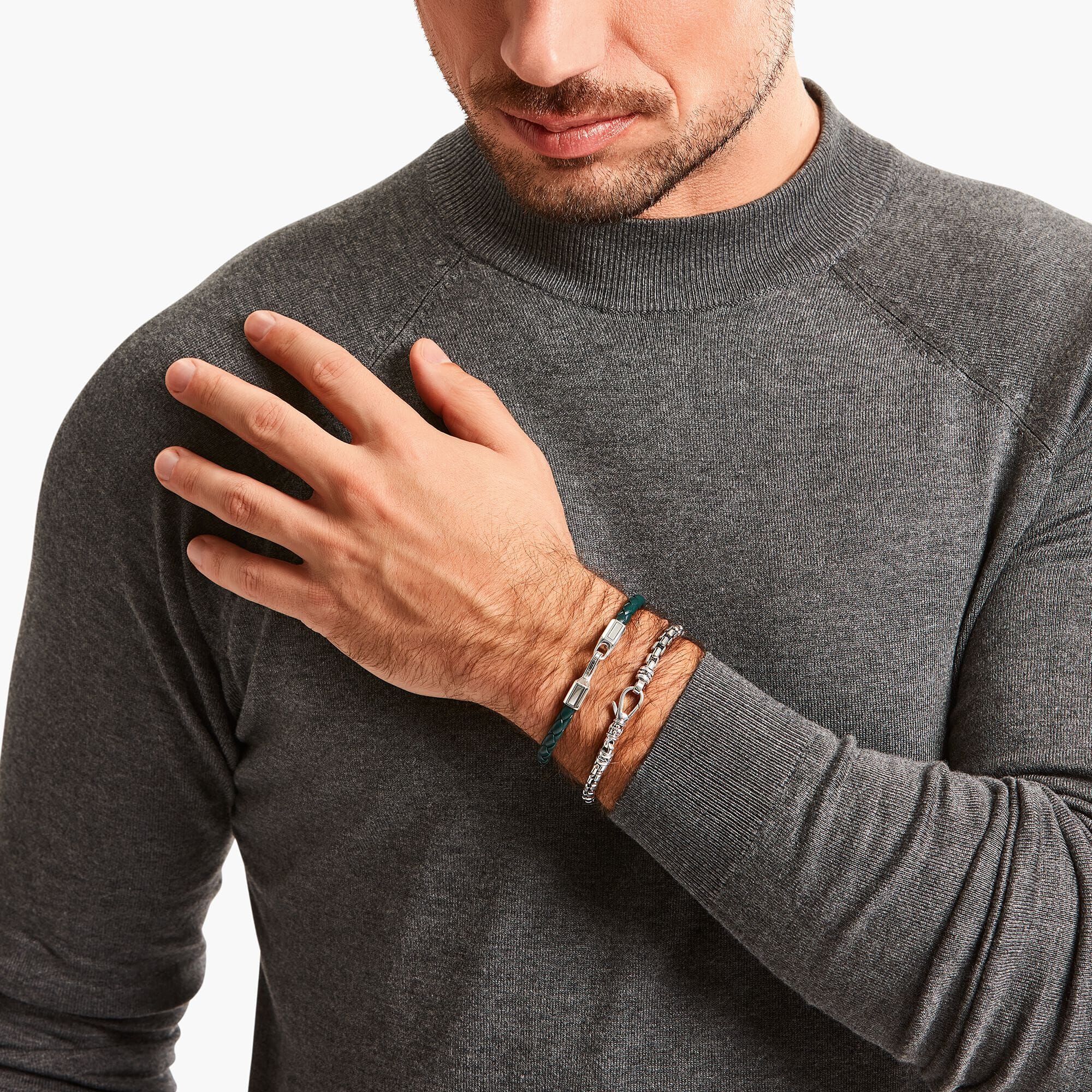 THOMAS SABO Green Leather Bracelet Bracelets THOMAS SABO