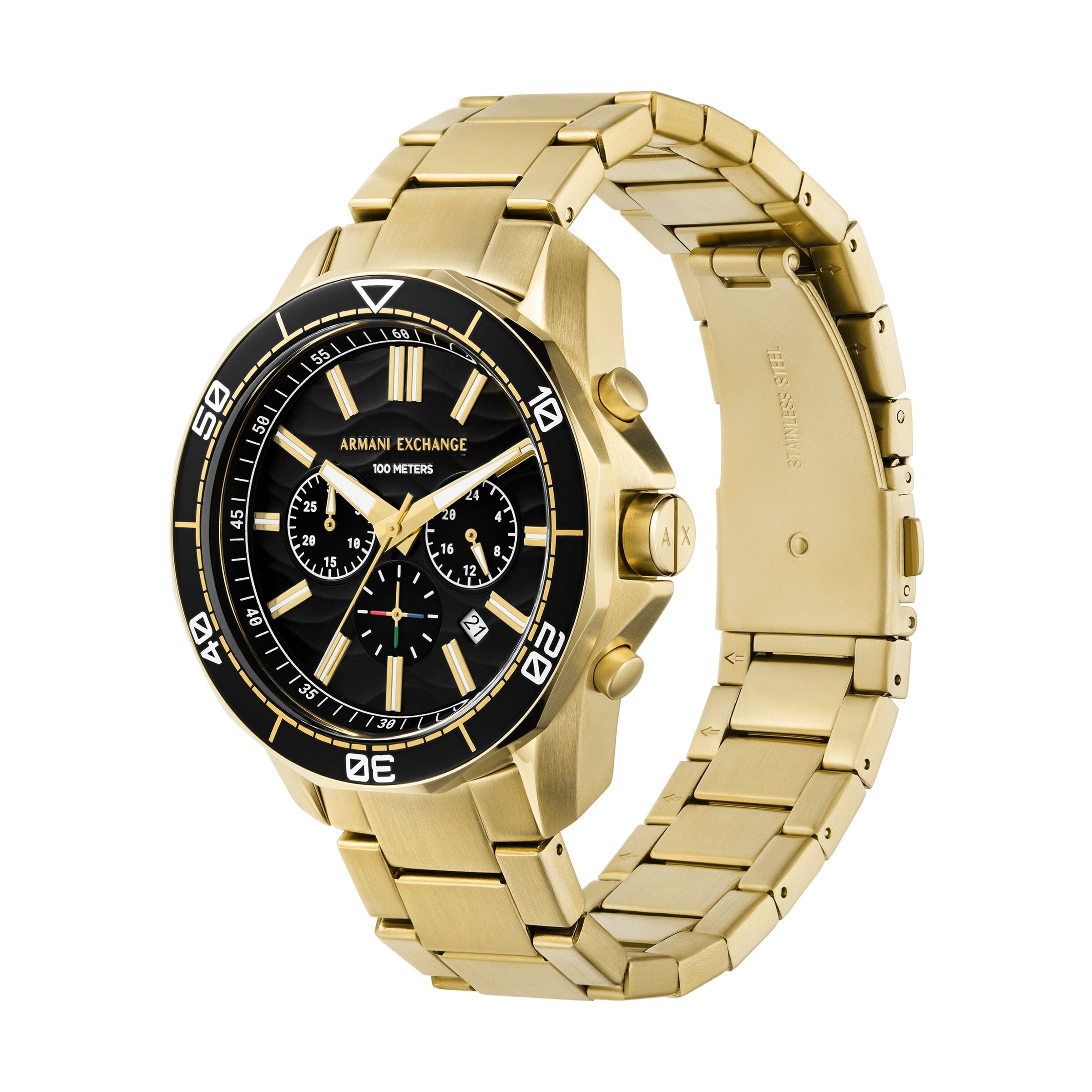 Armani Exchange Chronograph Gold-Tone Stainless Steel Watch AX1958 Watches Armani Exchange