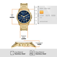 Armani Exchange Chronograph Gold-Tone Stainless Steel Watch and Bracelet Set AX7151SET Watches Armani Exchange