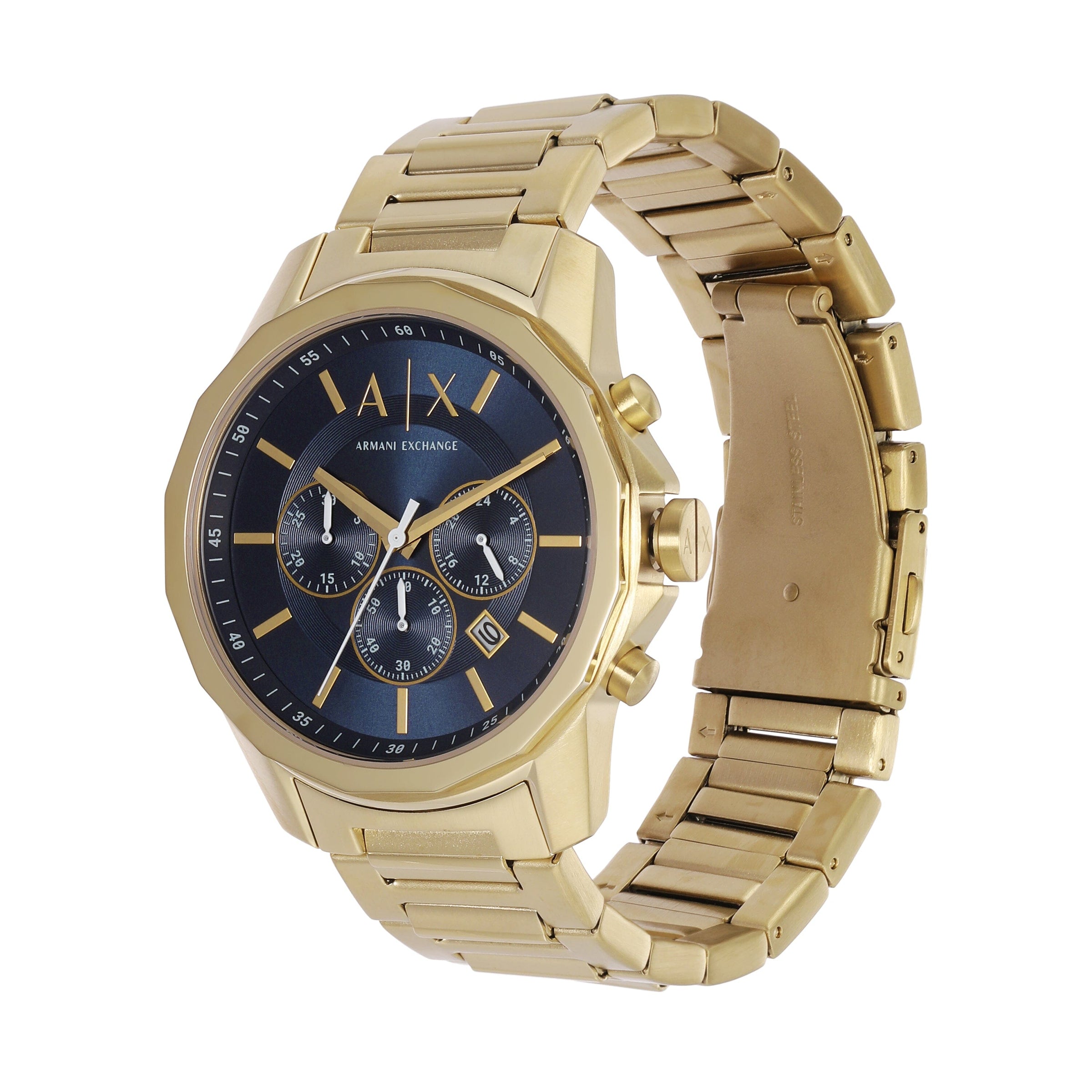 Armani Exchange Chronograph Gold-Tone Stainless Steel Watch and Bracelet Set AX7151SET Watches Armani Exchange
