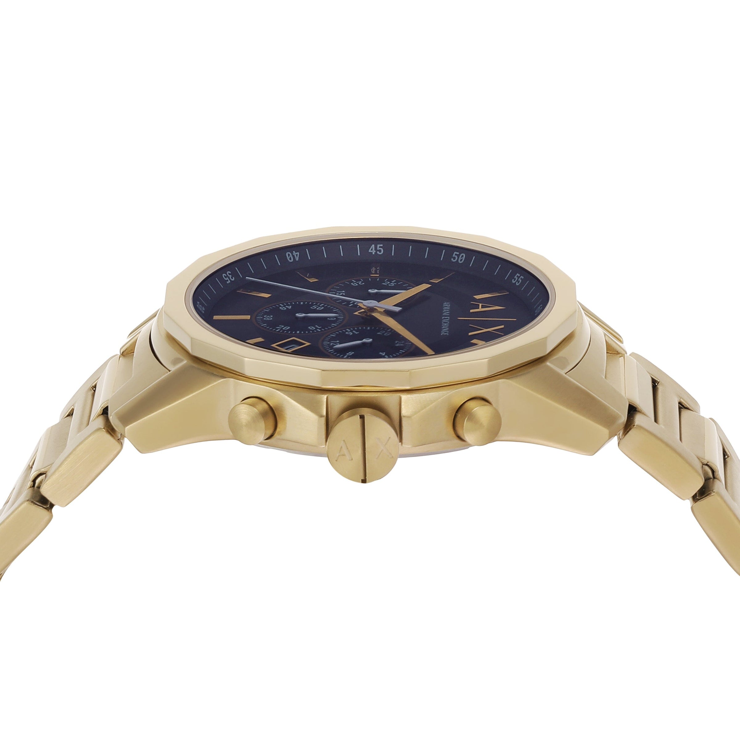 Armani Exchange Chronograph Gold-Tone Stainless Steel Watch and Bracelet Set AX7151SET Watches Armani Exchange