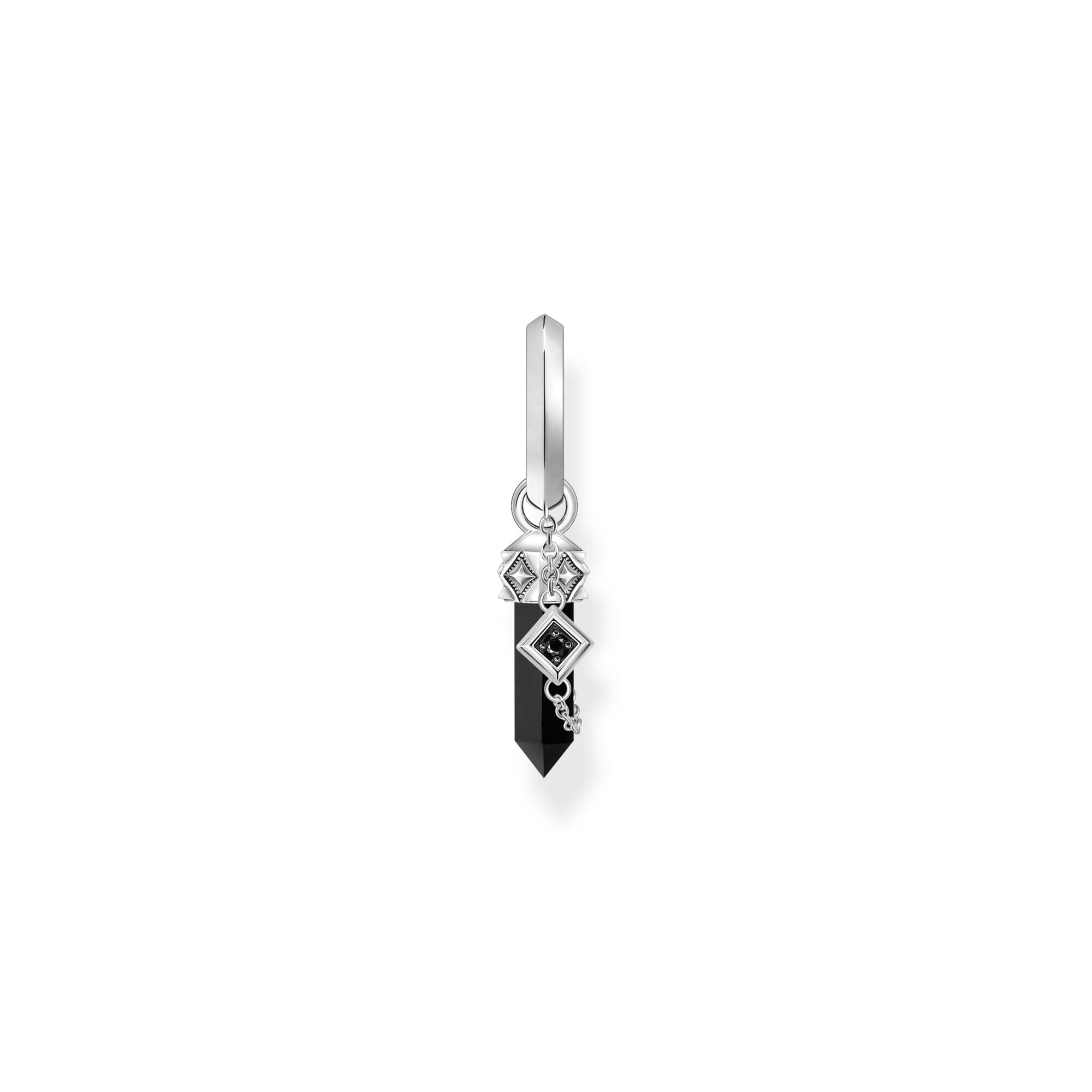 THOMAS SABO Crystal Single Hoop EarRings with Black Onyx Hoop Earrings THOMAS SABO