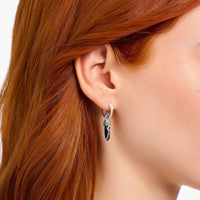 THOMAS SABO Crystal Single Hoop EarRings with Black Onyx Hoop Earrings THOMAS SABO