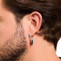 THOMAS SABO Crystal Single Hoop EarRings with Black Onyx Hoop Earrings THOMAS SABO