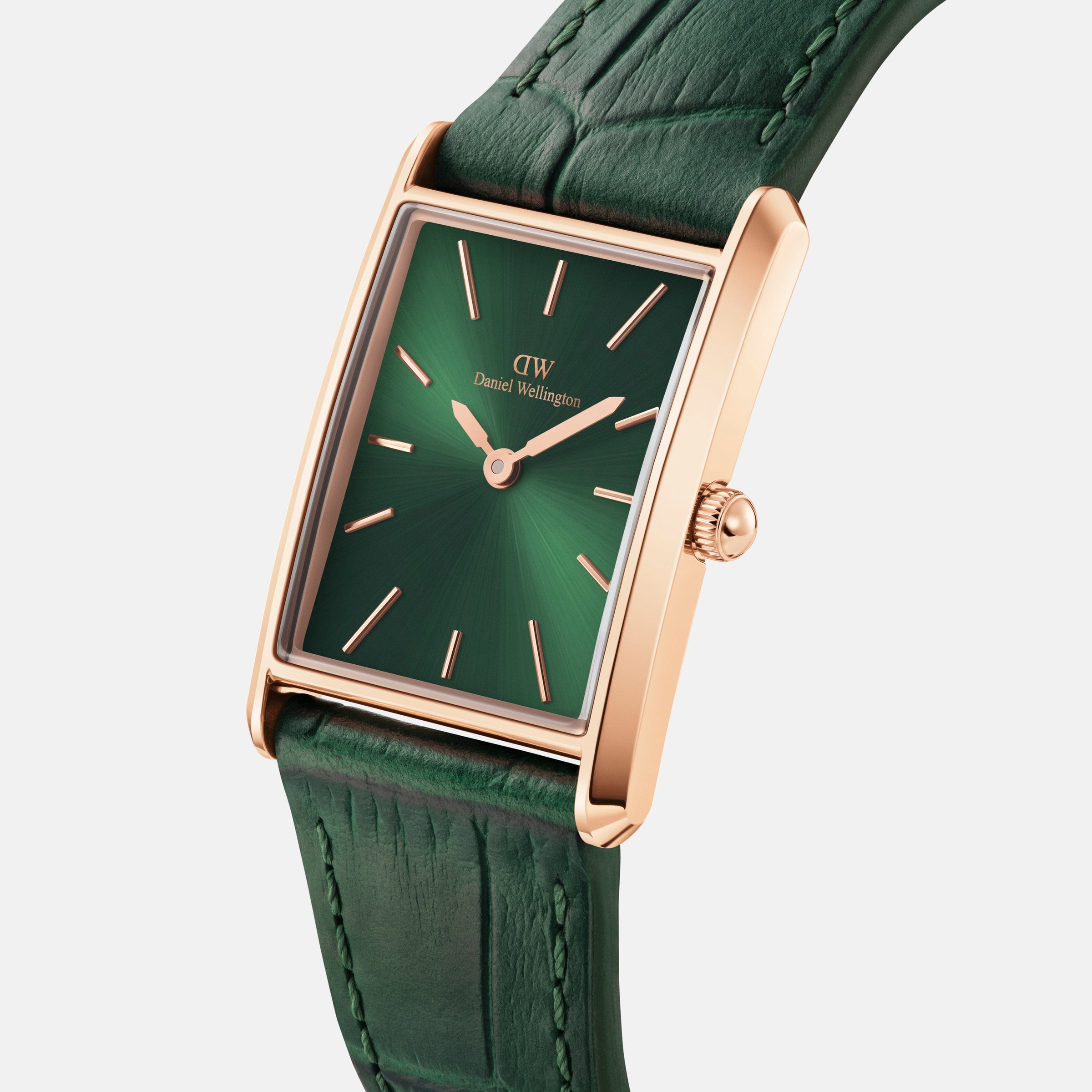 Daniel Wellington Bound 32x22 Green Croc Leather RG Emerald Sunray Watch Watches Daniel Wellington