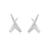 Ania Haie Silver Kiss Polished Pave Studs Earrings Ania Haie