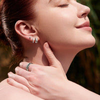 Ania Haie Silver Kiss Polished Pave Studs Earrings Ania Haie