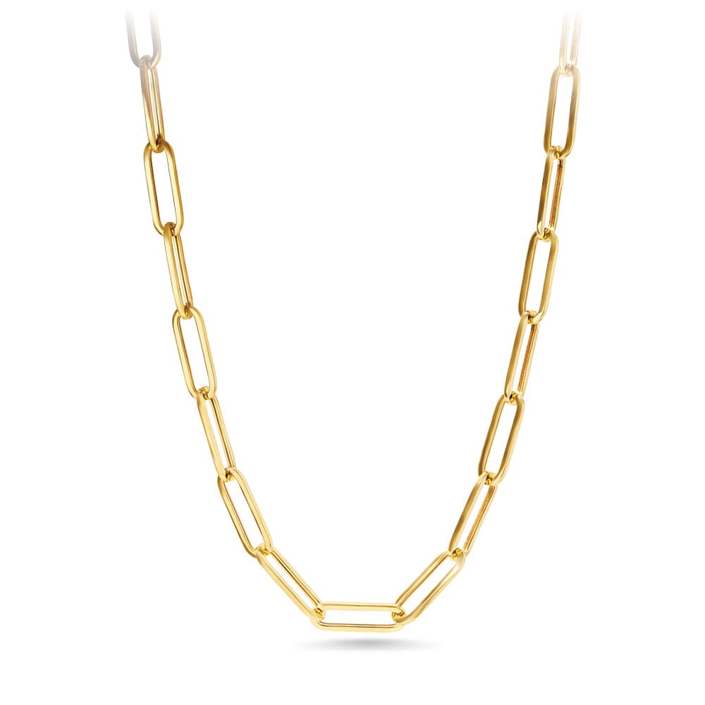 9ct Yellow Gold Silver Infused Oval Link Necklace Chain Necklaces Bevilles