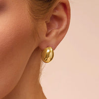 9ct Yellow Gold Silver Filled Organic Dome Stud Earrings Earrings Bevilles