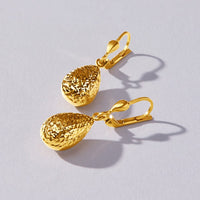 9ct Yellow Gold Silver Infused Pear Drop Earrings Earrings Bevilles