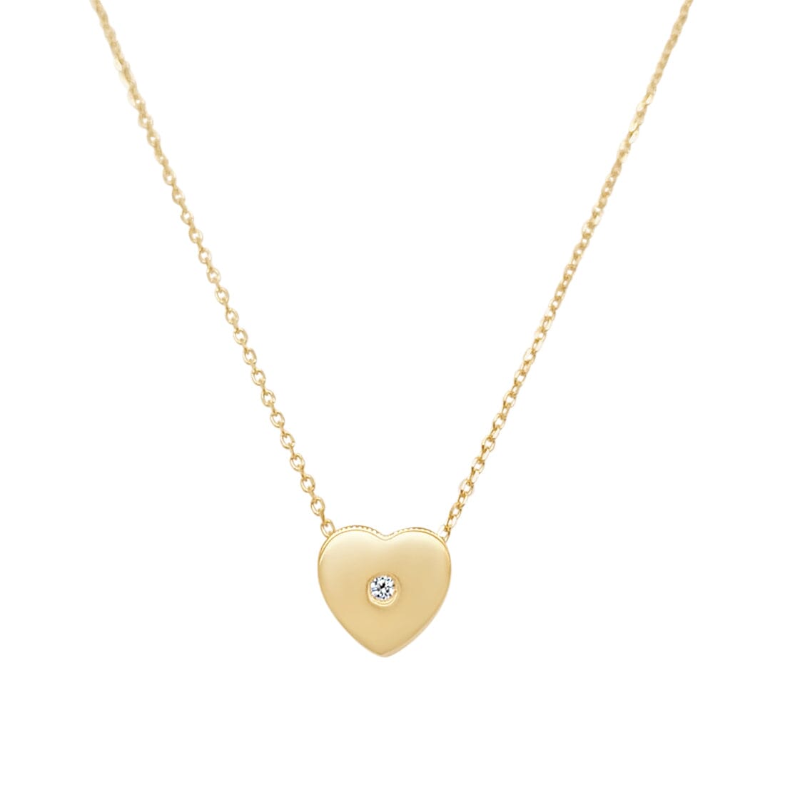 9ct Yellow Gold Silver Infused 45cm Single Heart Necklace Necklaces Bevilles 