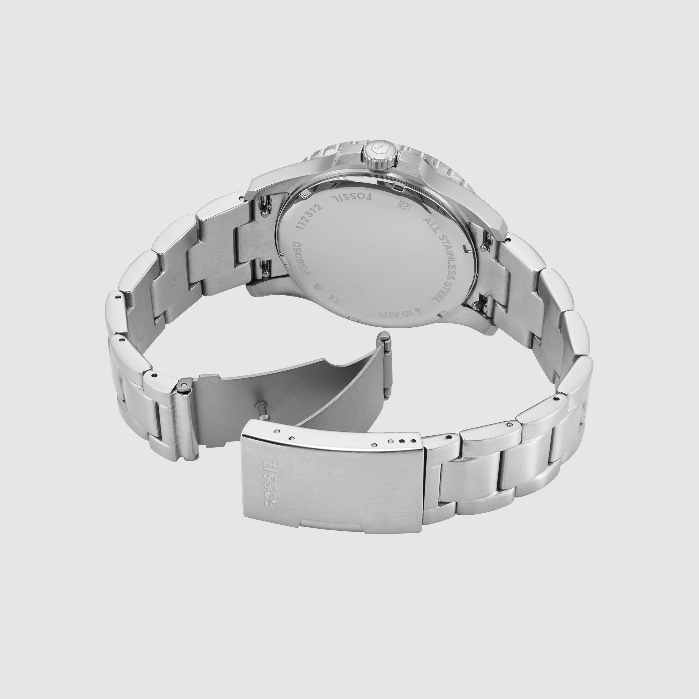 Fossil Fossil Blue Dive Three-Hand Date Stainless Steel Watch FS6050 Watches Fossil