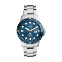 Fossil Fossil Blue Dive Three-Hand Date Stainless Steel Watch FS6050 Watches Fossil