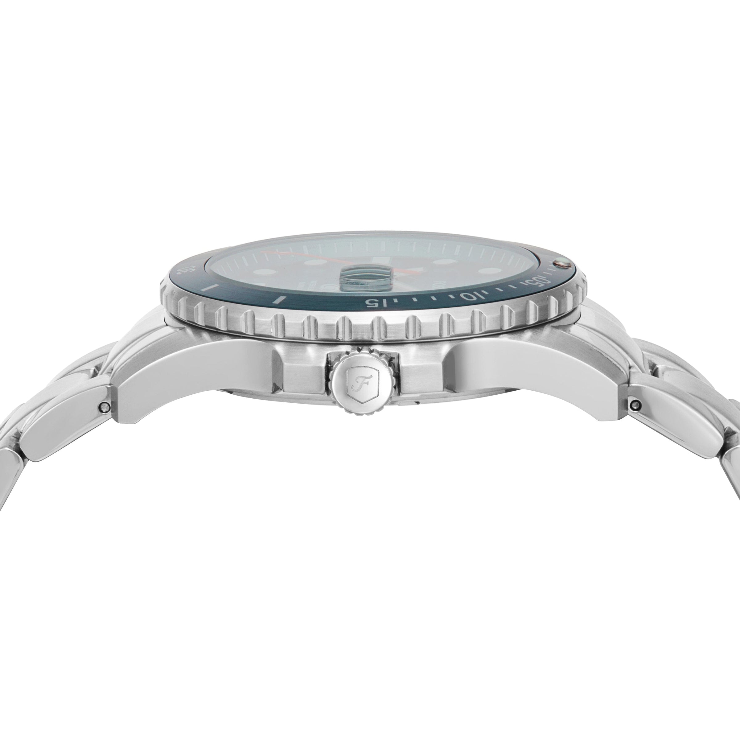 Fossil Fossil Blue Dive Three-Hand Date Stainless Steel Watch FS6050 Watches Fossil