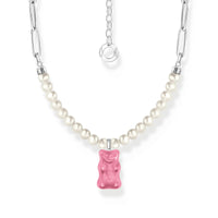 THOMAS SABO Link necklace with pink Goldbears & freshwater pearls Necklaces THOMAS SABO
