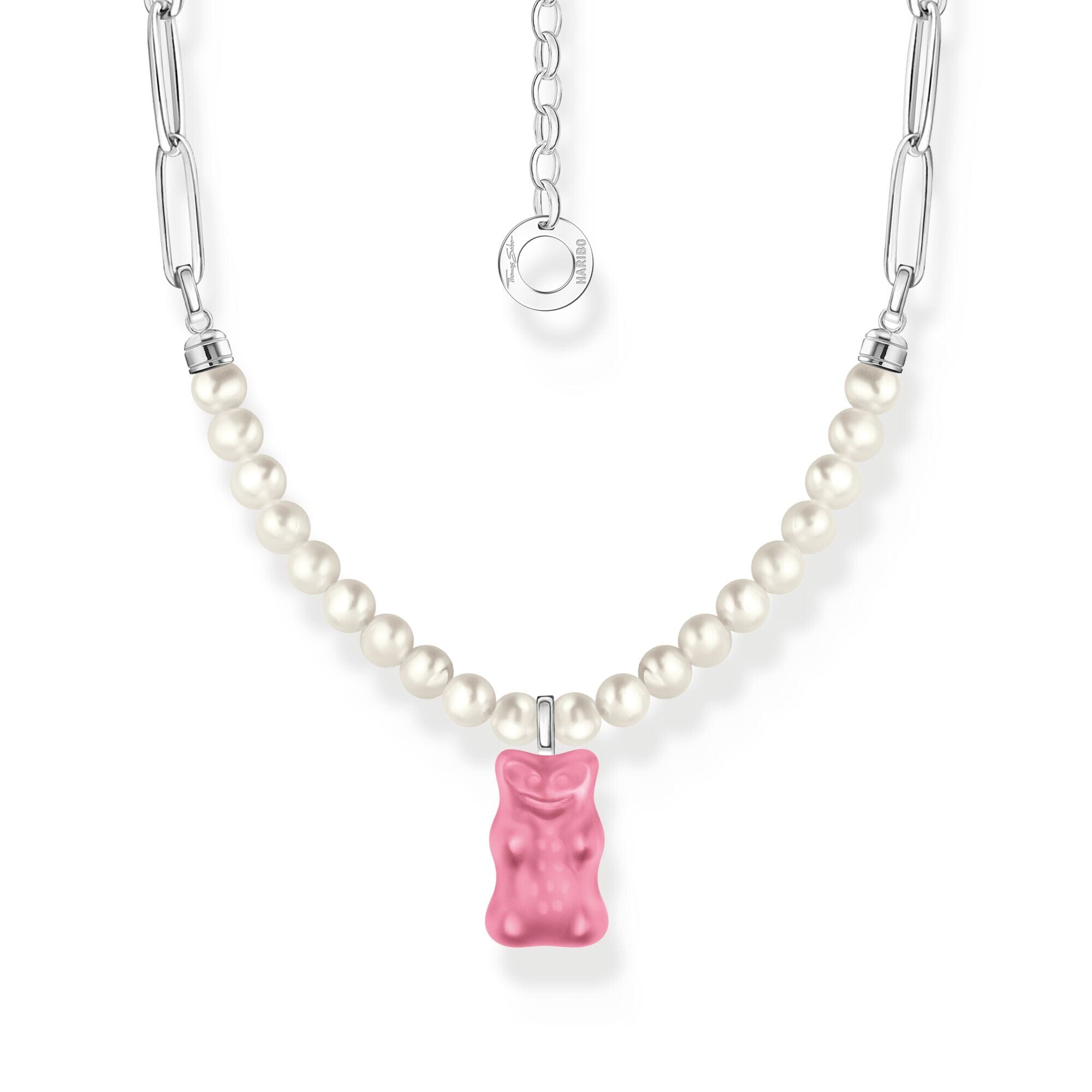 THOMAS SABO Link necklace with pink Goldbears & freshwater pearls Necklaces THOMAS SABO