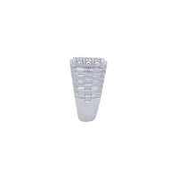 Three Row Patterened Ring with Cubic Zirconia in Sterling Silver Rings Bevilles