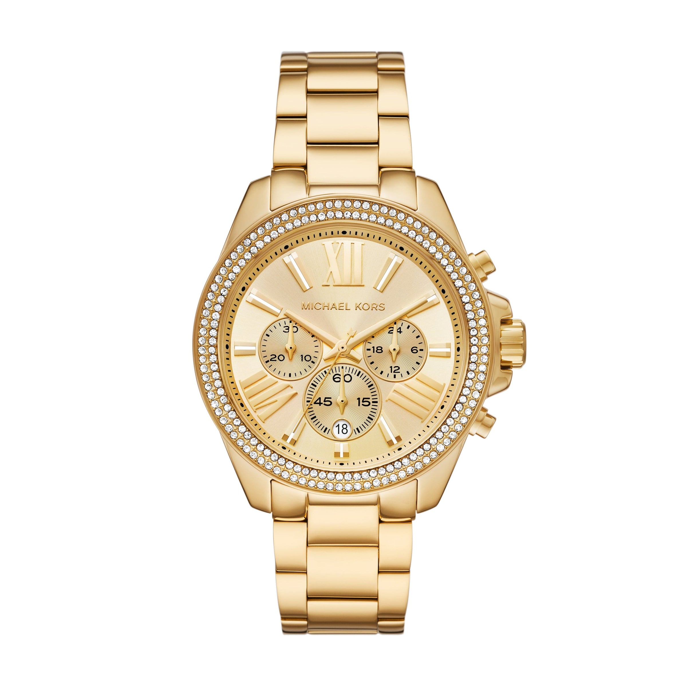 Michael Kors Wren Chronograph Gold-Tone Stainless Steel Watch MK7428 Watches Michael Kors