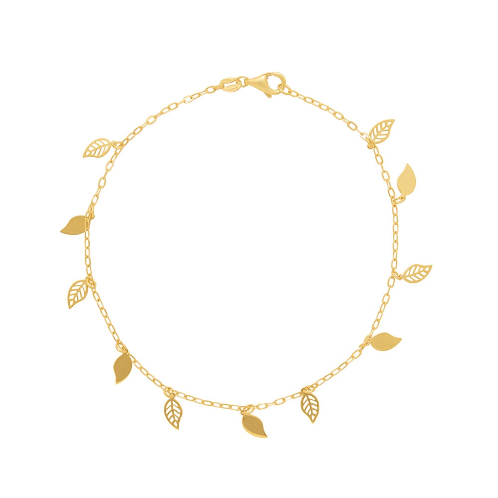 Athena 19cm Filigree Mix Leaf Bracelet in 9ct Yellow Gold Bracelets Bevilles