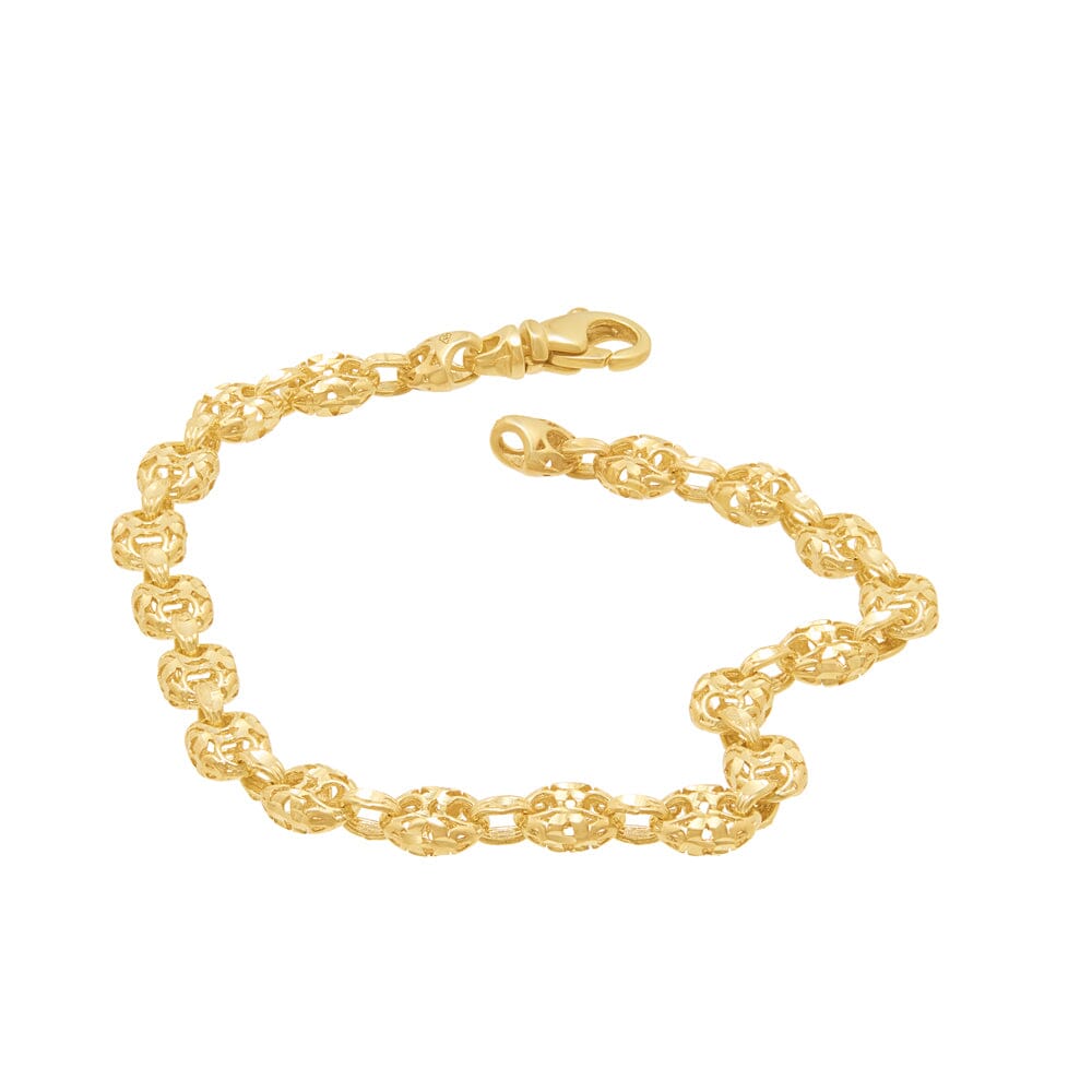Athena 19cm Filigree Anchor Chain Bracelet in 9ct Yellow Gold Bracelets Bevilles