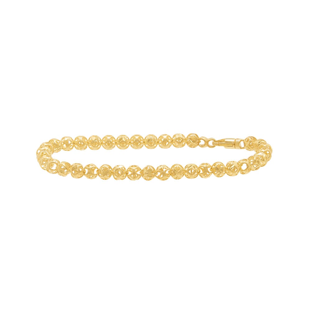 Athena 19cm Beaded Chain Bracelet in 9ct Yellow Gold Bracelets Bevilles
