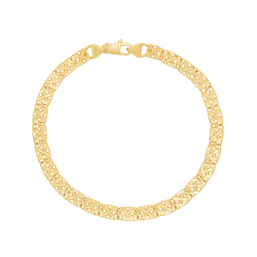 Athena 19cm Square Elements Bracelet in 9ct Yellow Gold Bracelets Bevilles