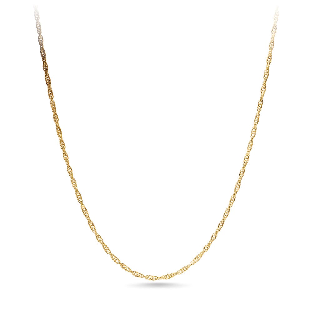 9ct Yellow Gold Singapore Chain Necklace 50cm Necklaces Bevilles