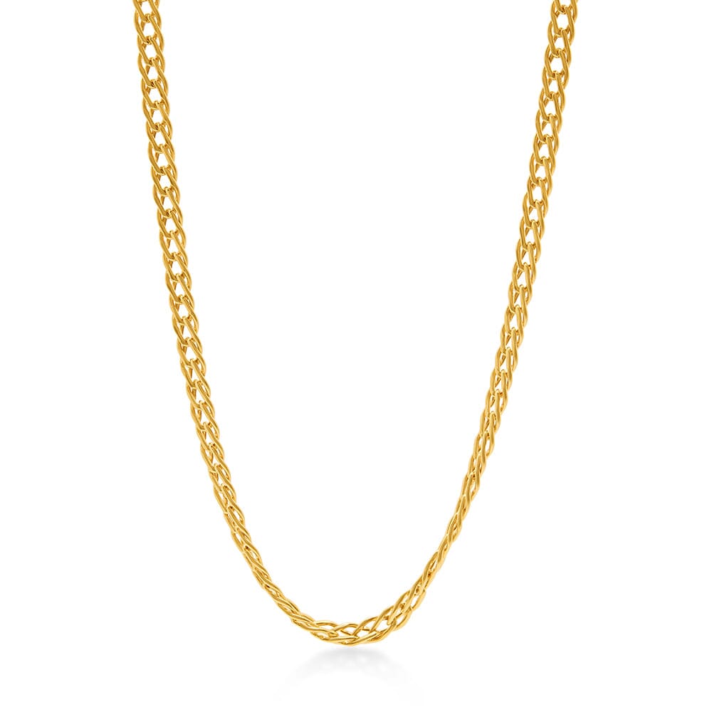 Wheat Chain Necklace 45cm in 9ct Yellow Gold Necklaces Bevilles