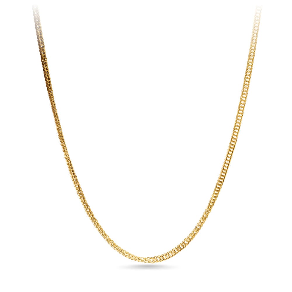 9ct Yellow Gold Diamond Cut Curb Chain Necklace 50cm Necklaces Bevilles